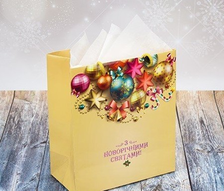 Подарочный пакет "Новогодний золотой"